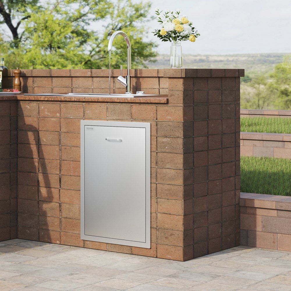 KM-CTG-2302-SKU8 - 19.7"W Stainless Steel Pull-Out Trash Drawer for Outdoor Kitchens