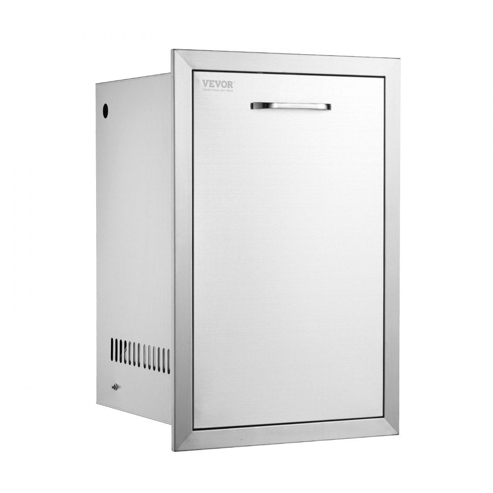 KM-CTG-2302-SKU10 - 16" Stainless Steel Outdoor Trash Drawer, Durable & Weatherproof