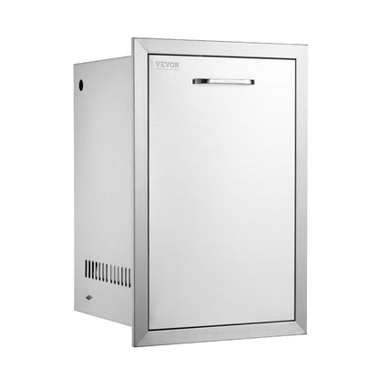 KM-CTG-2302-SKU10 - 16" Stainless Steel Outdoor Trash Drawer, Durable & Weatherproof