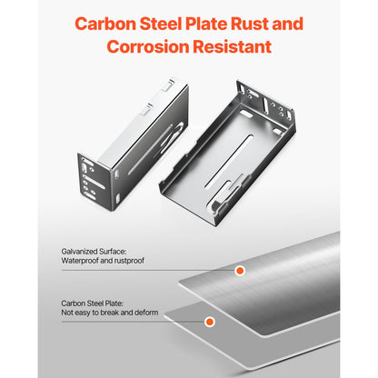 4500 - Galvanized Steel Drawer Slide Brackets, 10 Pairs for 10 Drawers
