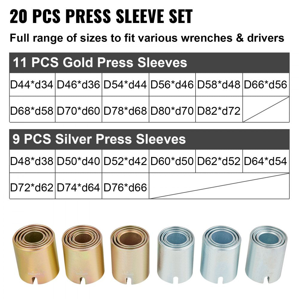 010645246257 - 26 PCS 45# Steel Pull & Press Sleeve Tool Kit