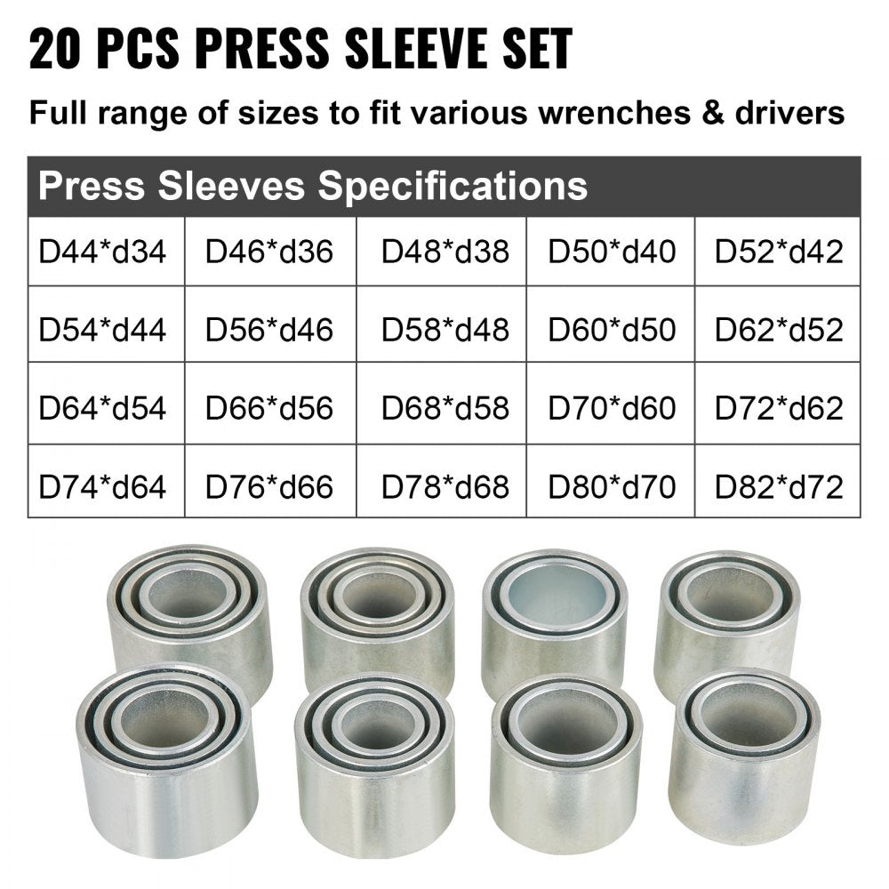 010570481209 - Durable 28-Piece Pull & Press Sleeve Kit for Auto Repairs