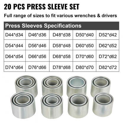 010570481209 - Durable 28-Piece Pull & Press Sleeve Kit for Auto Repairs