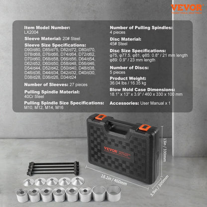 LX2004 - Durable 36 PCS Sleeves & Spindles Automotive Repair Kit