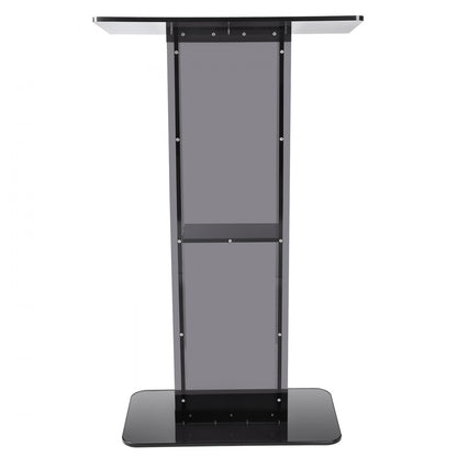 010806027430 - 47" Acrylic Podium with Storage Shelf for Presentations