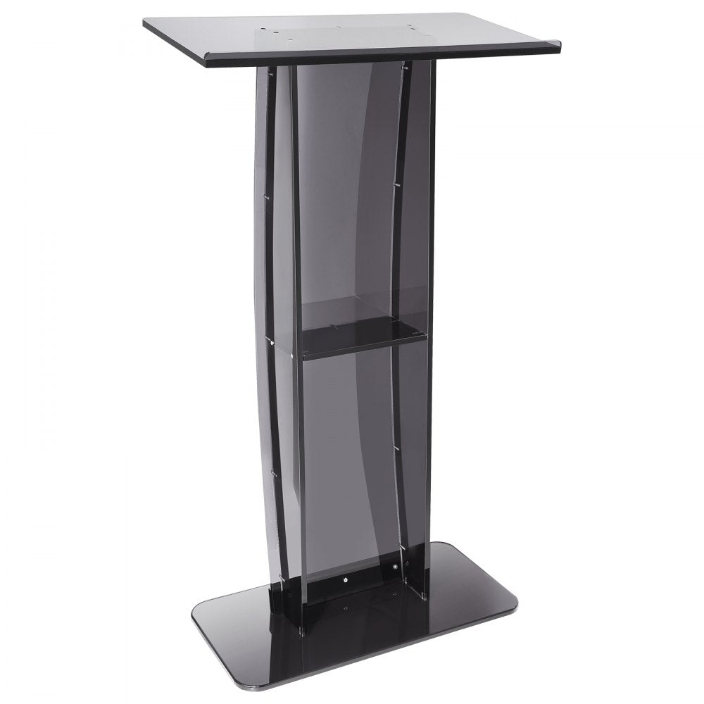 010806027430 - 47" Acrylic Podium with Storage Shelf for Presentations
