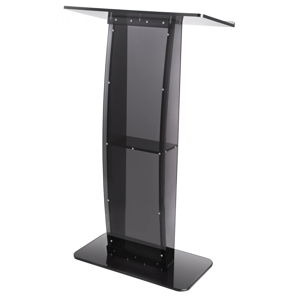010806027430 - 47" Acrylic Podium with Storage Shelf for Presentations