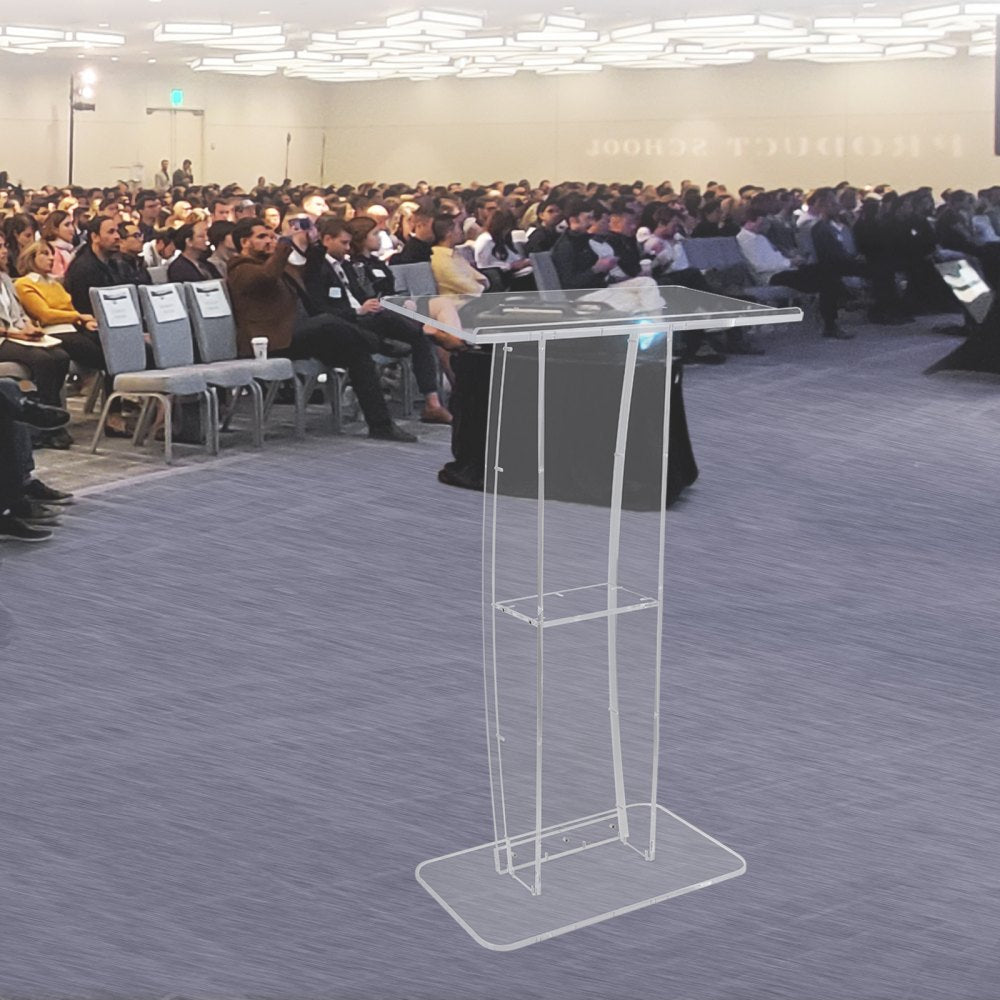 010375552707 - Clear Acrylic Podium for Versatile Presentations