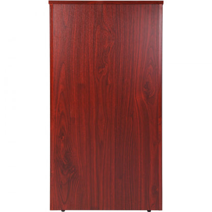 010140331854 - Mobile 47-Inch Podium Stand with Lockable Wheels and Storage