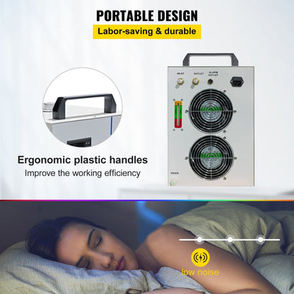 CW-5200 - 6L Industrial Chiller for CO2 Laser Tubes, 1400W Power