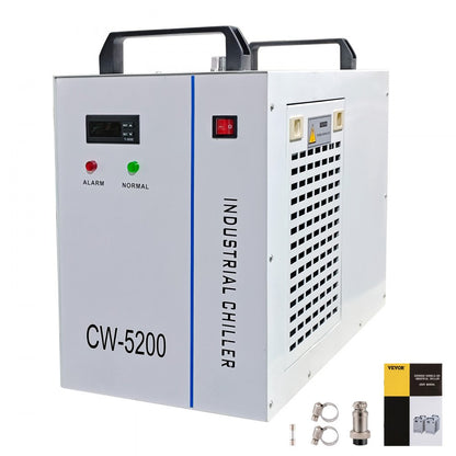 CW-5200 - 6L Industrial Chiller for CO2 Laser Tubes, 1400W Power
