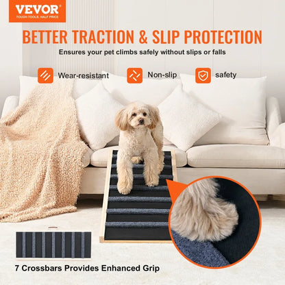 ZSJJ001 - Adjustable 39.3" Wooden Dog Ramp for Easy Access