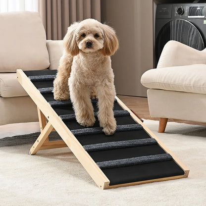 ZSJJ001 - Adjustable 39.3" Wooden Dog Ramp for Easy Access