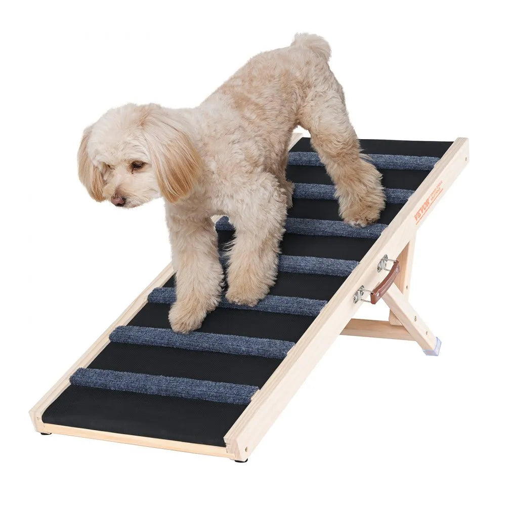 ZSJJ001 - Adjustable 39.3" Wooden Dog Ramp for Easy Access