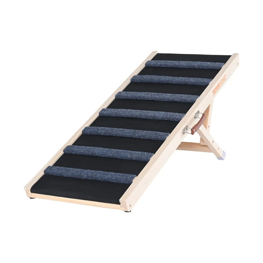 ZSJJ001 - Adjustable 39.3" Wooden Dog Ramp for Easy Access
