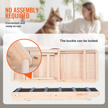 ZSJJ002 - 41.3" Folding Pine Dog Ramp with Non-Slip Surface