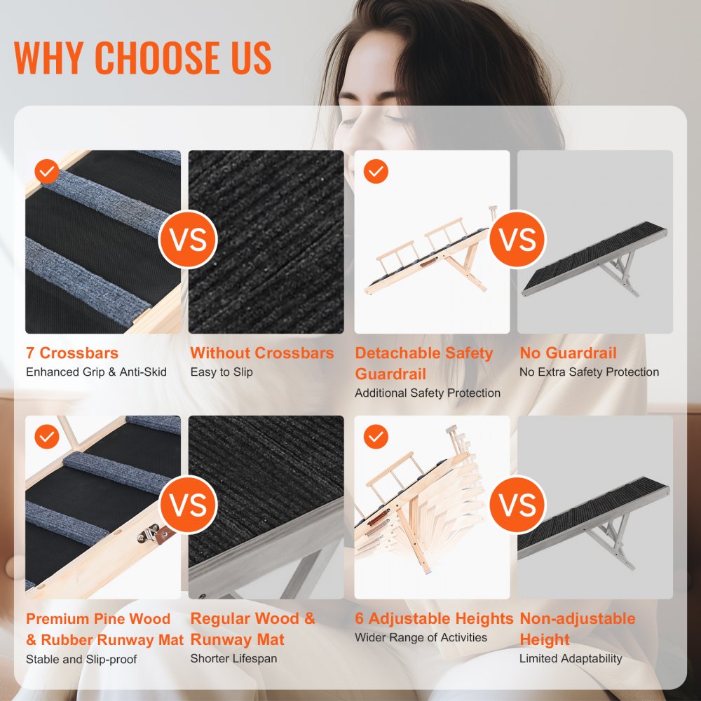 ATSA2025 - 47.2-Inch Folding Pet Ramp in Durable Pine Wood