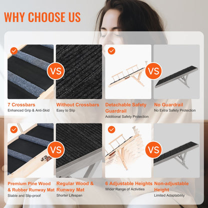 ATSA2025 - 47.2-Inch Folding Pet Ramp in Durable Pine Wood