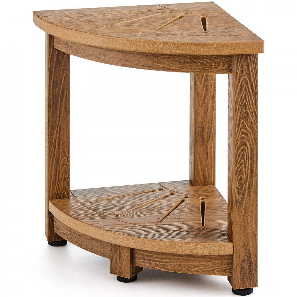 WS-SS001 - Elegant Corner Shower Bench with Adjustable Foot Pads and Storage