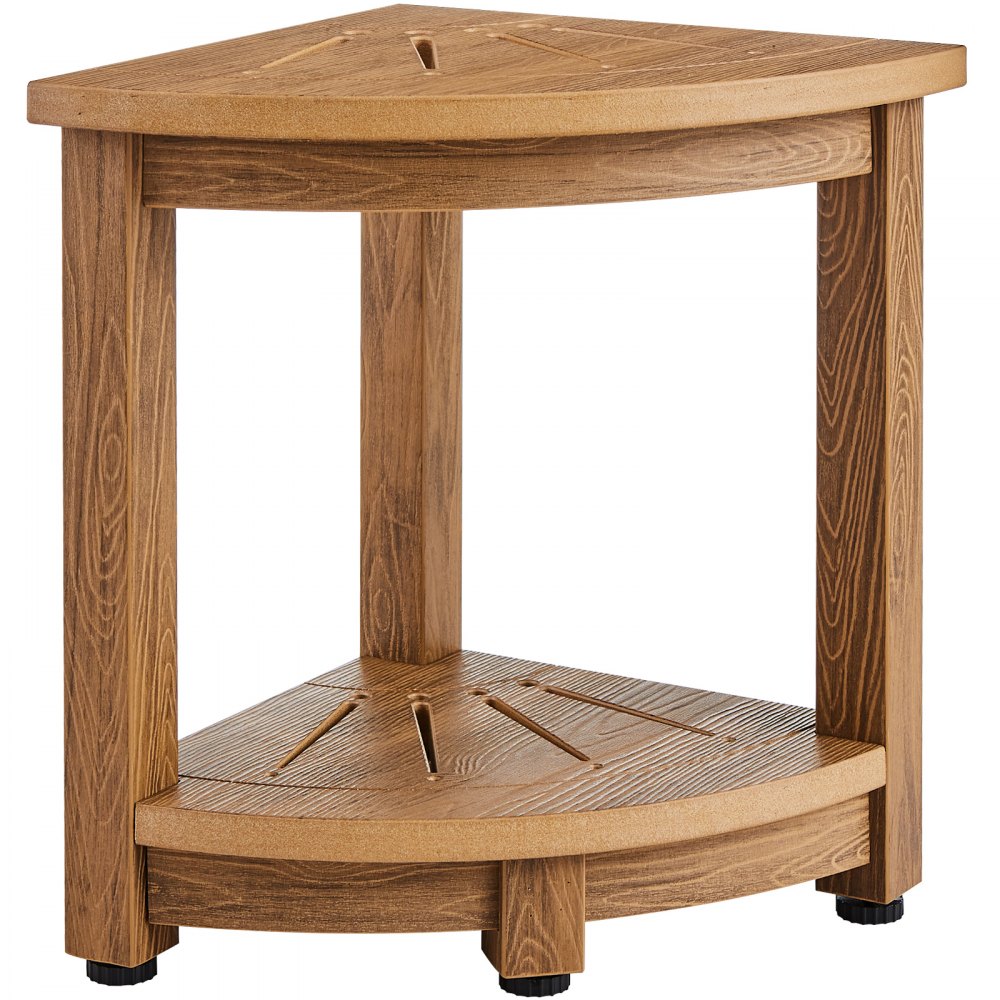 WS-SS001 - Elegant Corner Shower Bench with Adjustable Foot Pads and Storage