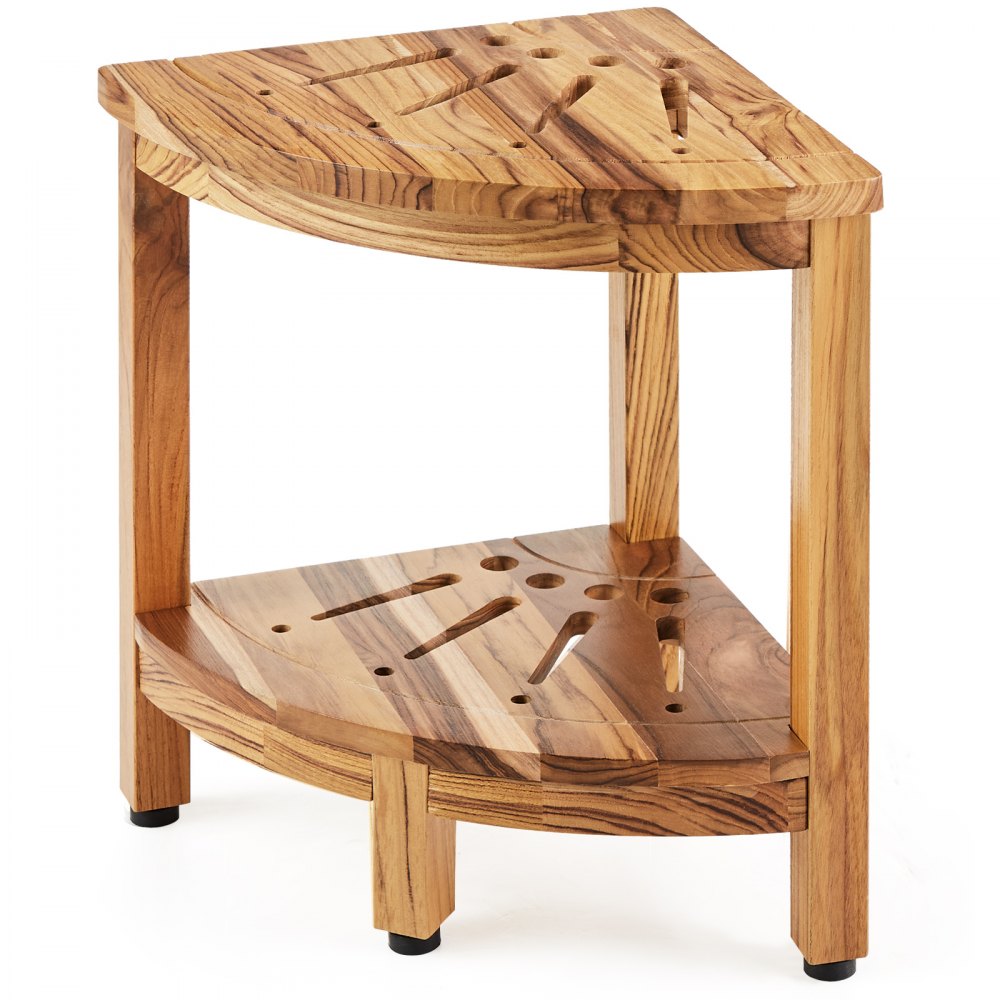 TE23K1001 - Durable 17" Teak Corner Shower Bench with Elegant Design