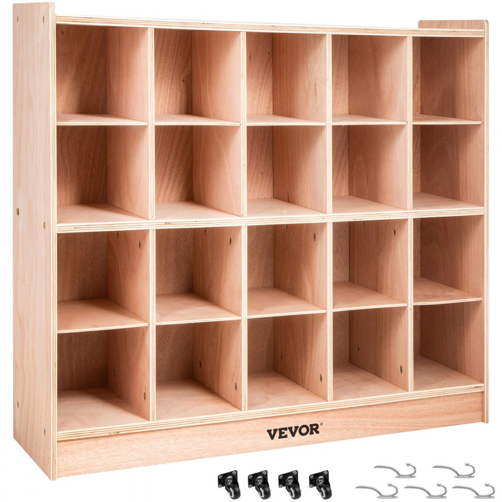 20 Grids - Mobile 48" Kids Storage Cabinet for Toys & Books