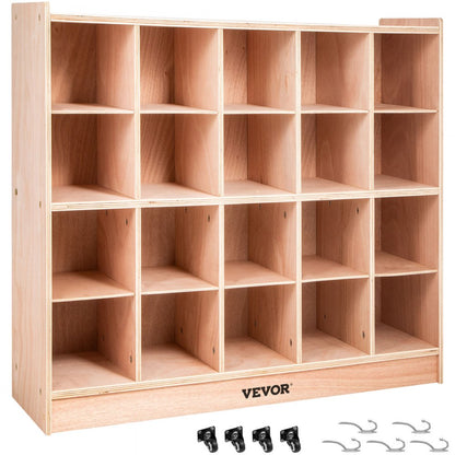 20 Grids - Mobile 48" Kids Storage Cabinet for Toys & Books