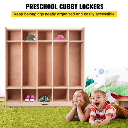 IVY-VVR-002 - Safe 5-Section Plywood Lockers for Kids' Organization