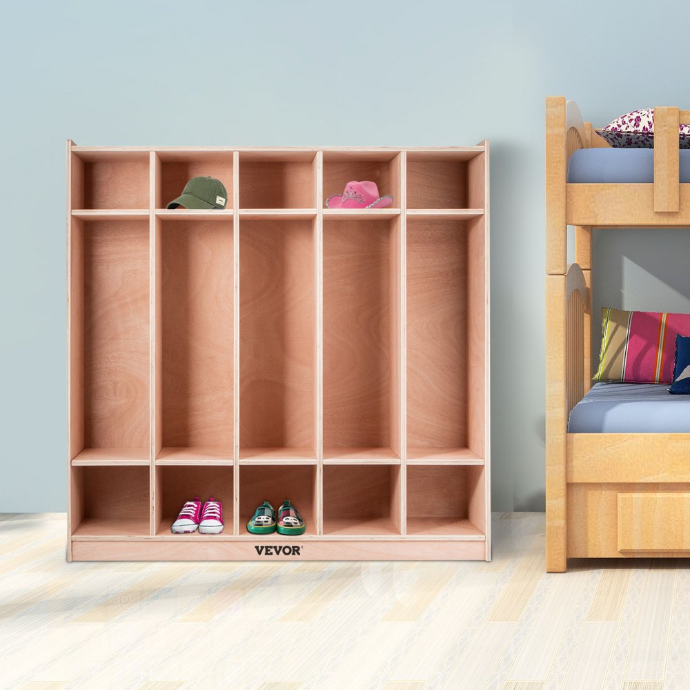 IVY-VVR-002 - Safe 5-Section Plywood Lockers for Kids' Organization