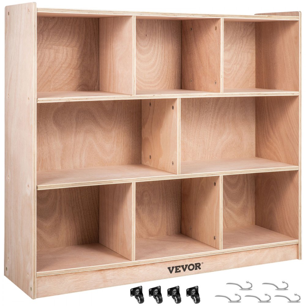IVY-VVR-003 - Durable Birch Classroom Storage Cabinet with 8 Compartments