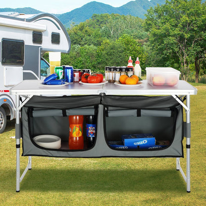 010224020947 - Lightweight Aluminum Camping Table with Adjustable Heights