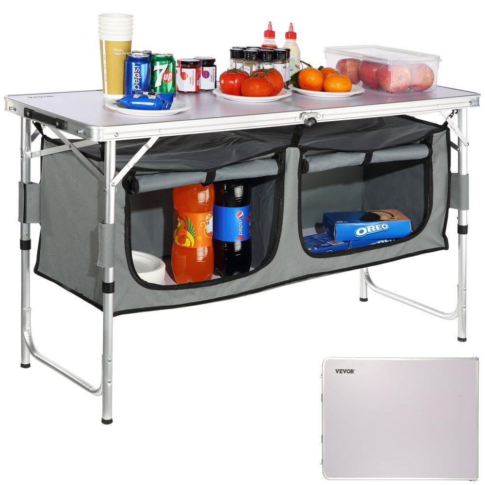 010224020947 - Lightweight Aluminum Camping Table with Adjustable Heights