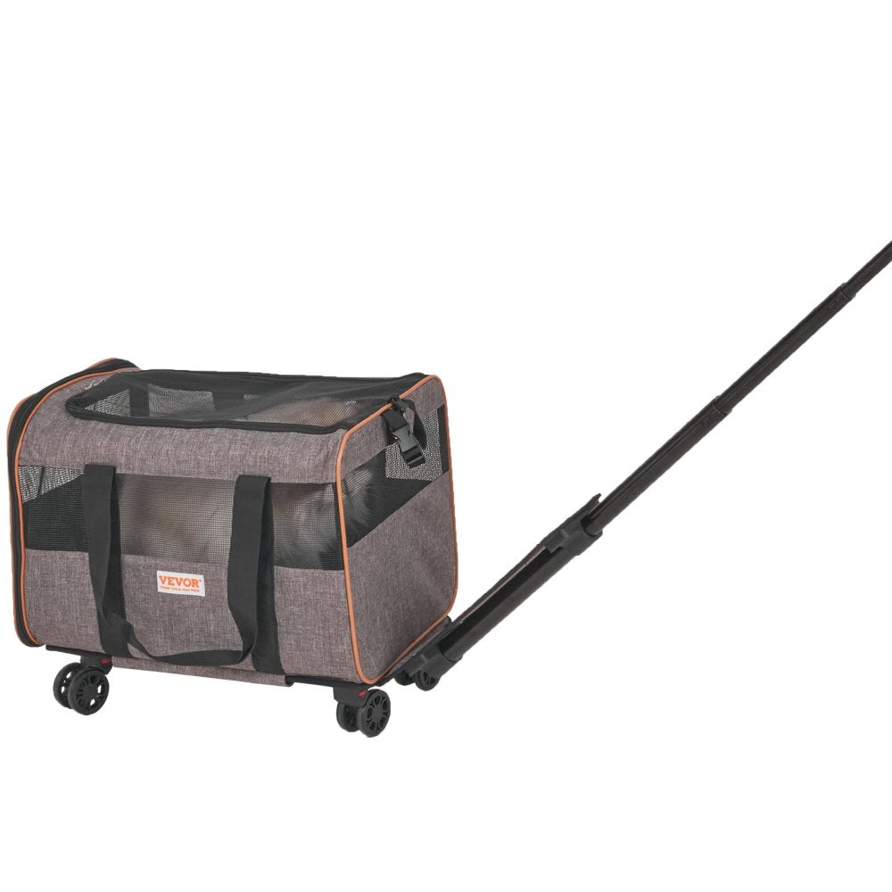JW-XB21212255 - Rolling Cat Carrier with 360-Degree Wheels for Air Travel