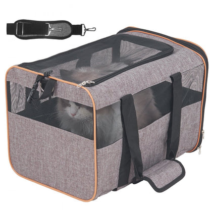 JW-XB21212255 - Rolling Cat Carrier with 360-Degree Wheels for Air Travel