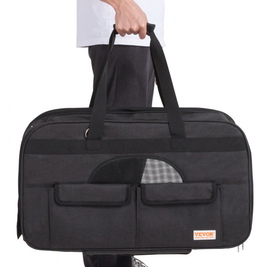 JW-XB21212518(8A04CJ-C3) - Portable Rolling Pet Carrier with Expandable Mesh Design