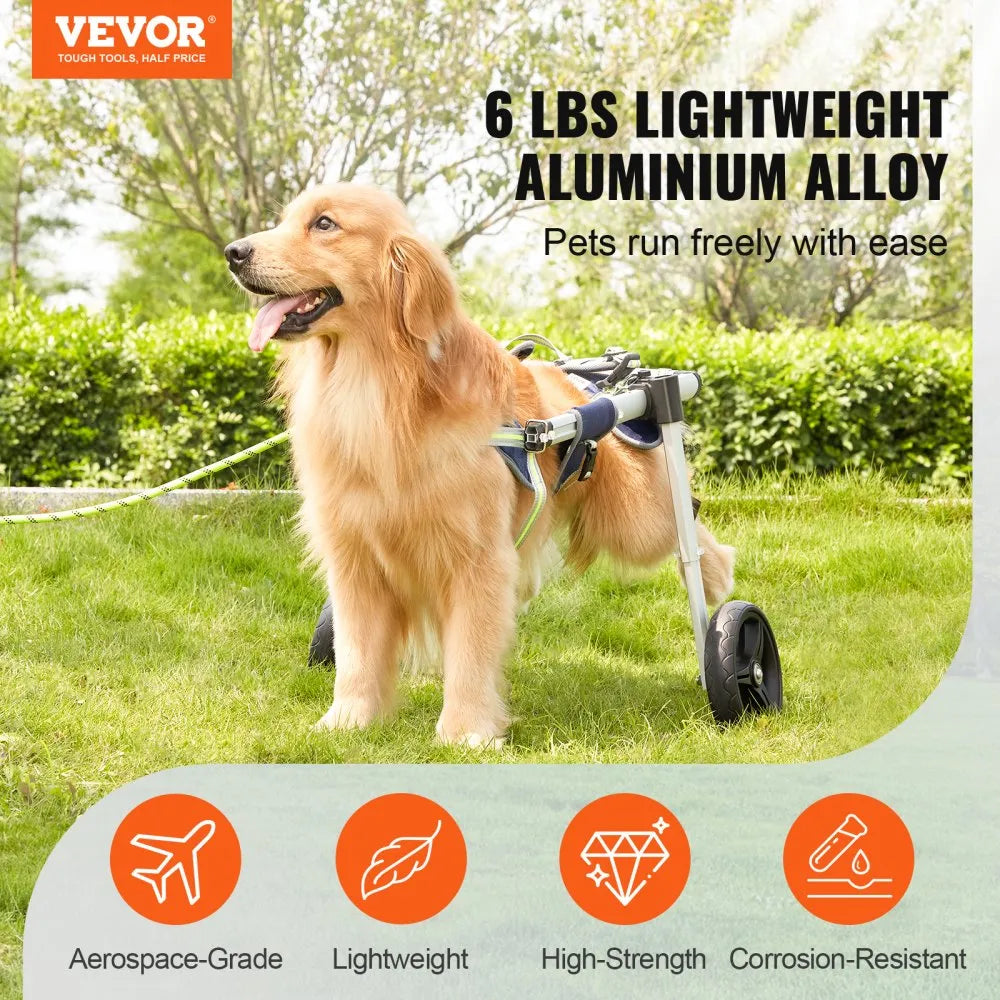 SS2-L - Lightweight Aluminum Dog Wheelchair for 48-88 lbs Pets
