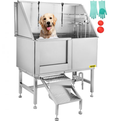010738317067 - 50 Inch Durable Stainless Steel Dog Grooming Bath Tub
