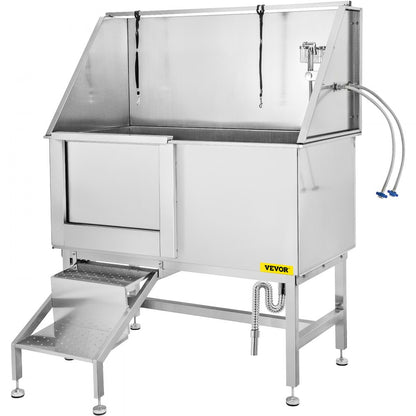 010738317067 - 50 Inch Durable Stainless Steel Dog Grooming Bath Tub