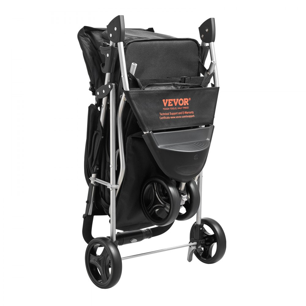 GS301 - Foldable 3-Wheel Pet Stroller with Mesh Windows, Supports 35lbs