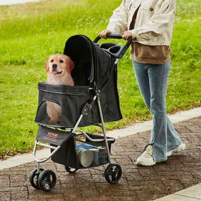 DTC-803 - VEVOR 3-Wheel Pet Stroller for 35 lbs, Stylish & Durable