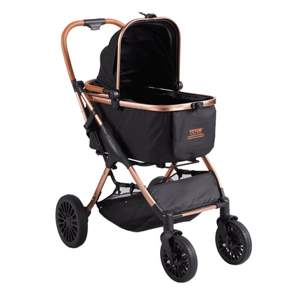 G10A - Stylish 4-Wheel Pet Stroller with Retractable Canopy for 66 lbs Pets