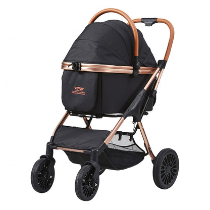 G10A - Stylish 4-Wheel Pet Stroller with Retractable Canopy for 66 lbs Pets