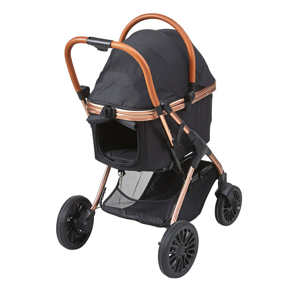 G10A - Stylish 4-Wheel Pet Stroller with Retractable Canopy for 66 lbs Pets