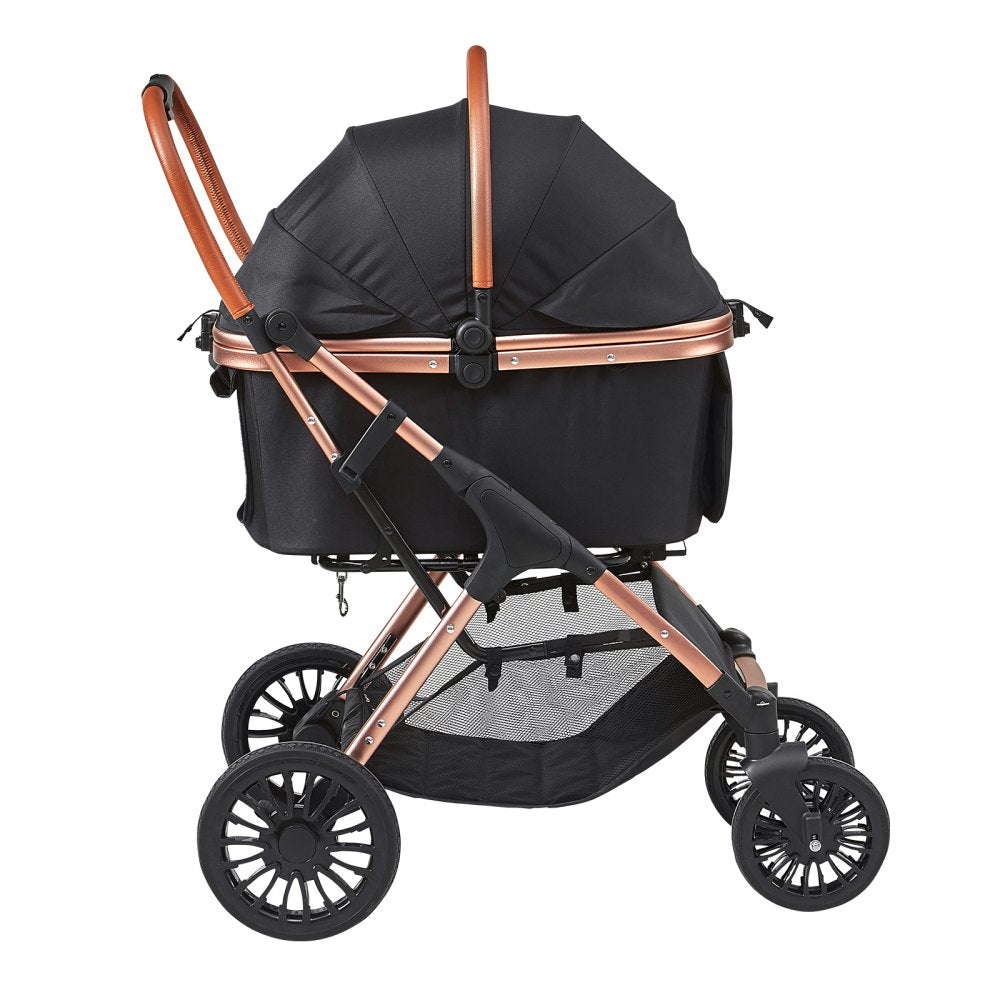 G10A - Stylish 4-Wheel Pet Stroller with Retractable Canopy for 66 lbs Pets