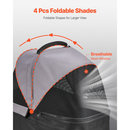 GS302 - 600D Oxford Pet Stroller, 35lbs Capacity, 4 Wheels