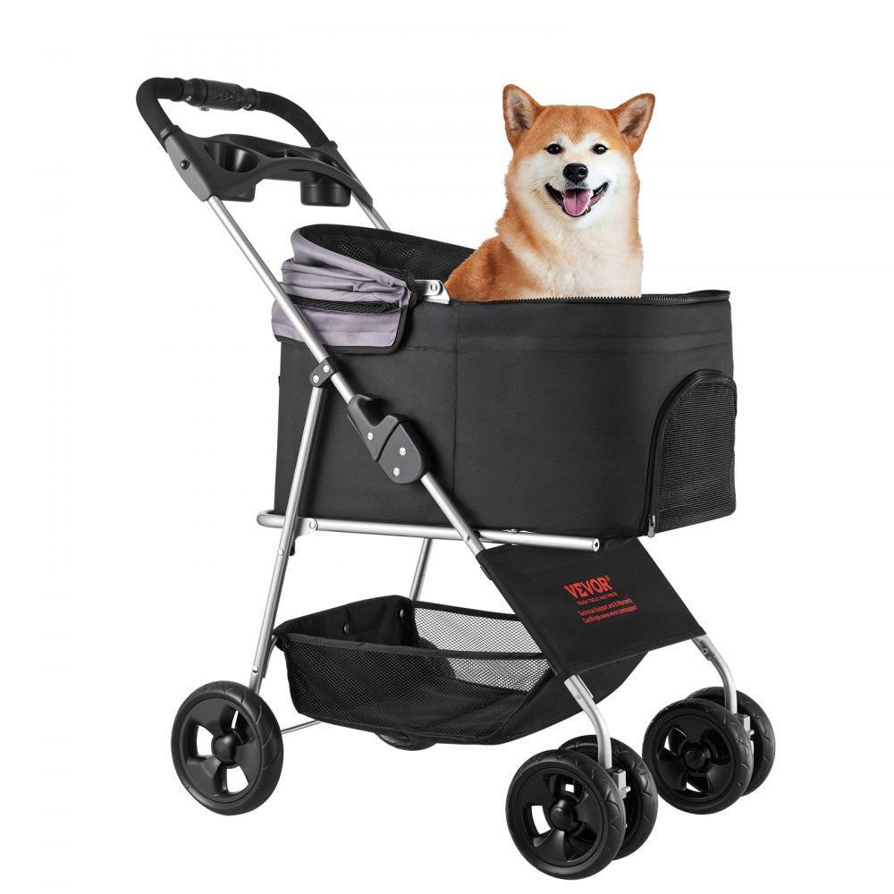 GS302 - 600D Oxford Pet Stroller, 35lbs Capacity, 4 Wheels