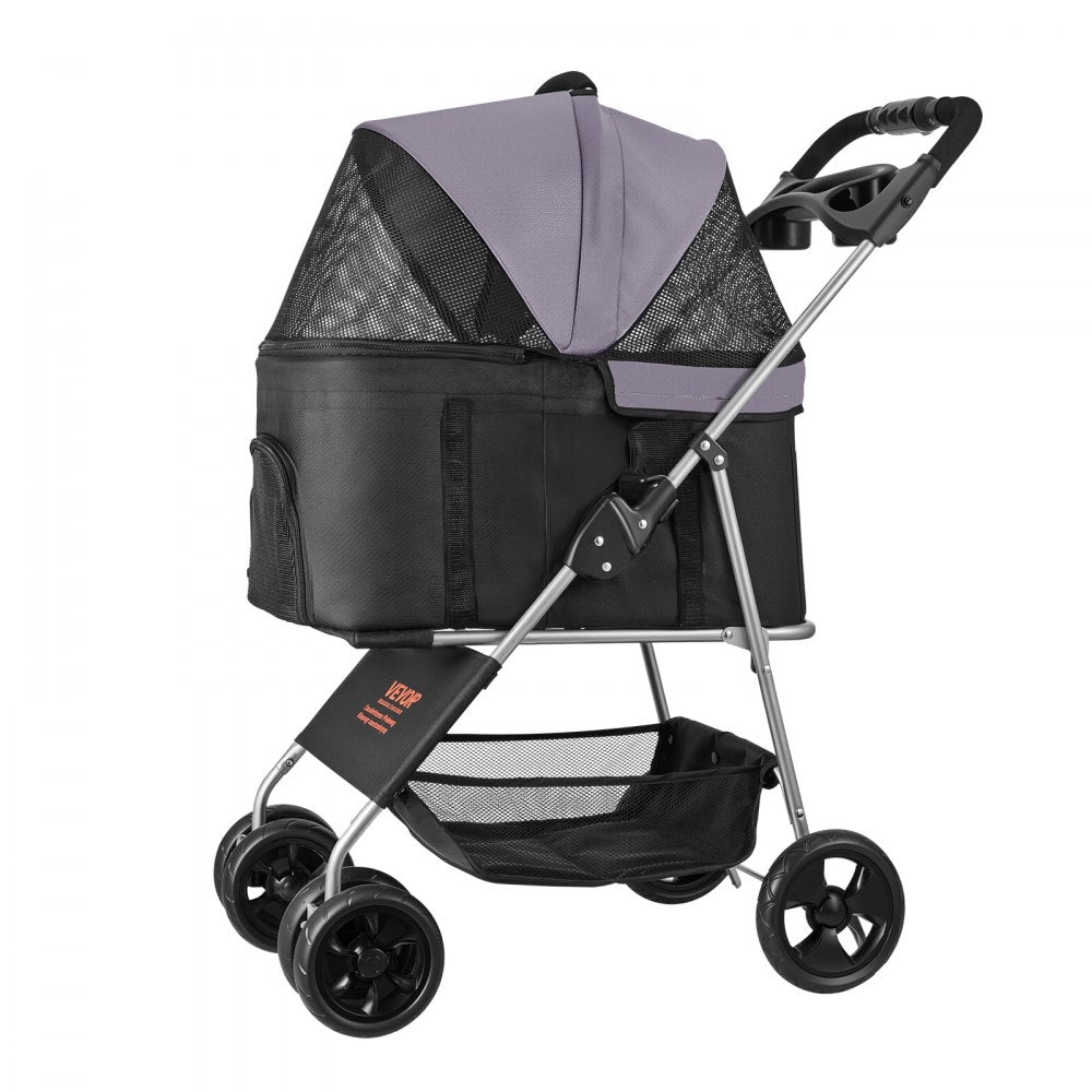 GS302 - 600D Oxford Pet Stroller, 35lbs Capacity, 4 Wheels