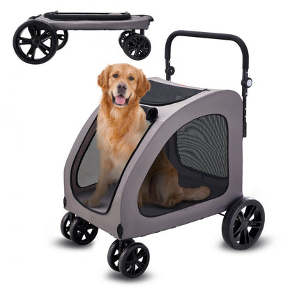DTC-909 - Durable 4-Wheel Pet Stroller for Safe Travel, 160 lbs Capacity