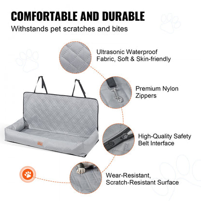 JBS-PCS-002-GRAY - Elevated Dog Car Seat for Pets up to 100 lbs