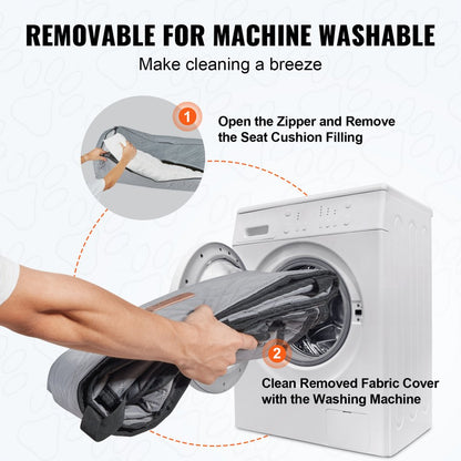 JBS-PCS-002-GRAY - Elevated Dog Car Seat for Pets up to 100 lbs